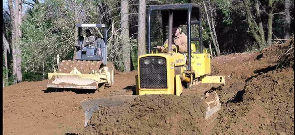 Excavating work